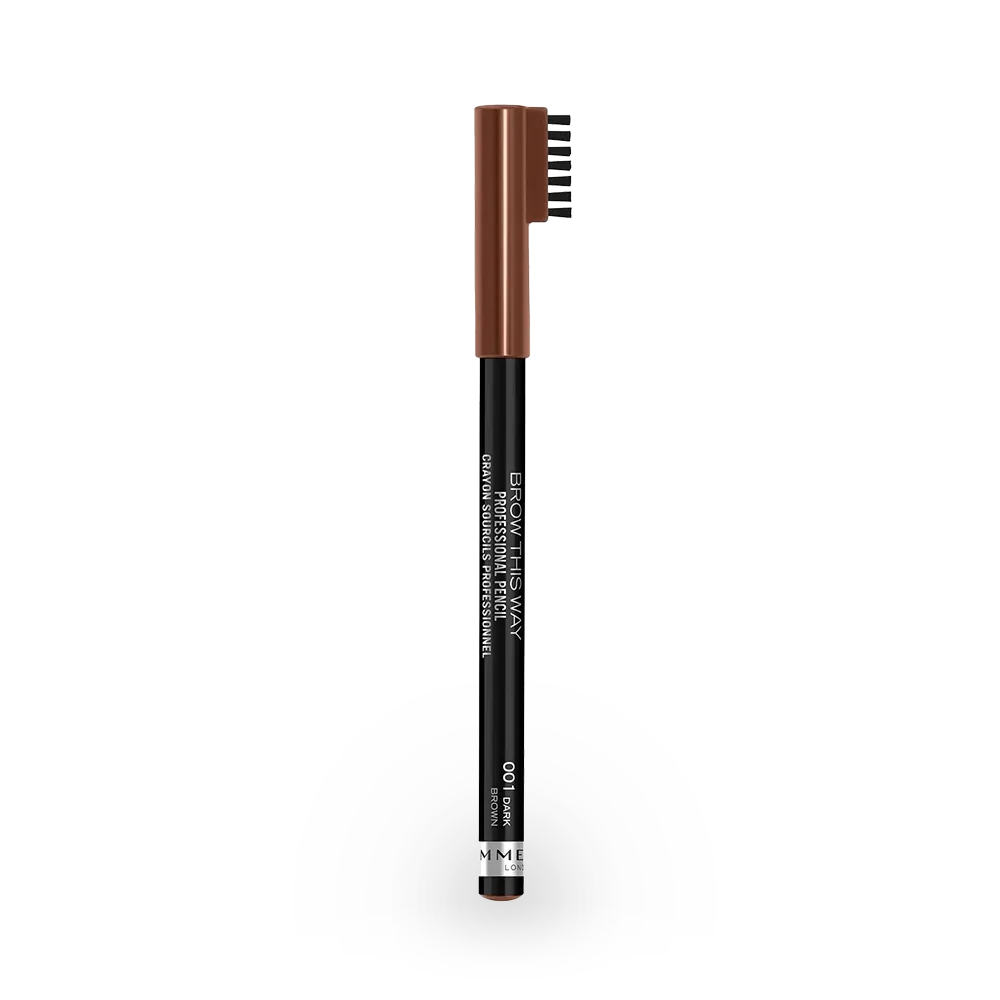 Rimmel London Brow This Way Professional Eyebrow Pencil - 001 Dark Brown (1.4 g) thumbnail 1