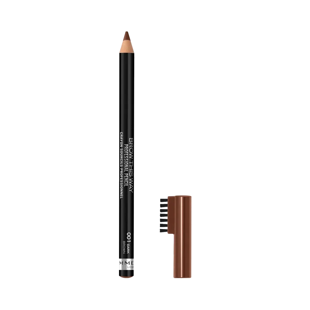 Rimmel London Brow This Way Professional Eyebrow Pencil - 001 Dark Brown (1.4 g) thumbnail 2