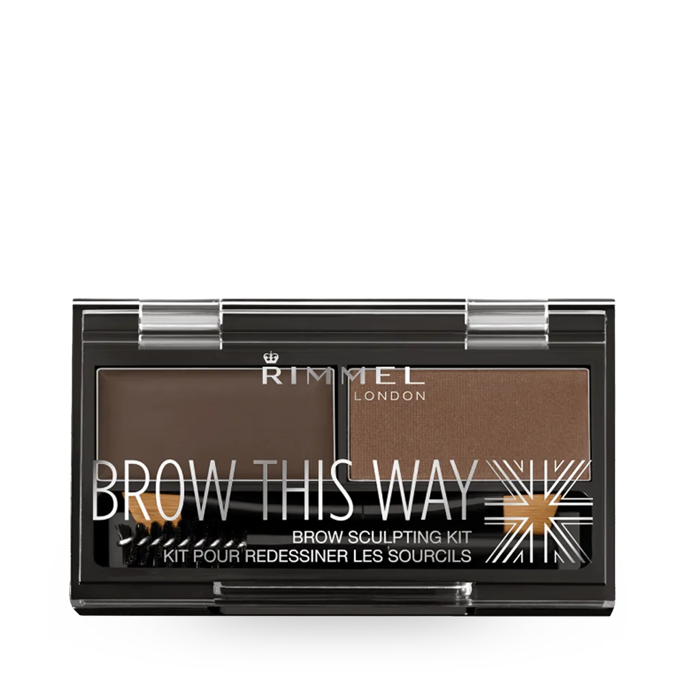 Rimmel London Brow This Way Sculpting Eyebrow Palette - 003 Dark Brown (3.27 g) thumbnail 1