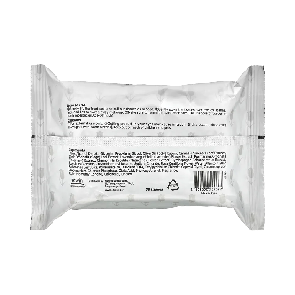PUREDERM Make Up Cleansing Tissue Rose - 30 pcs thumbnail 2