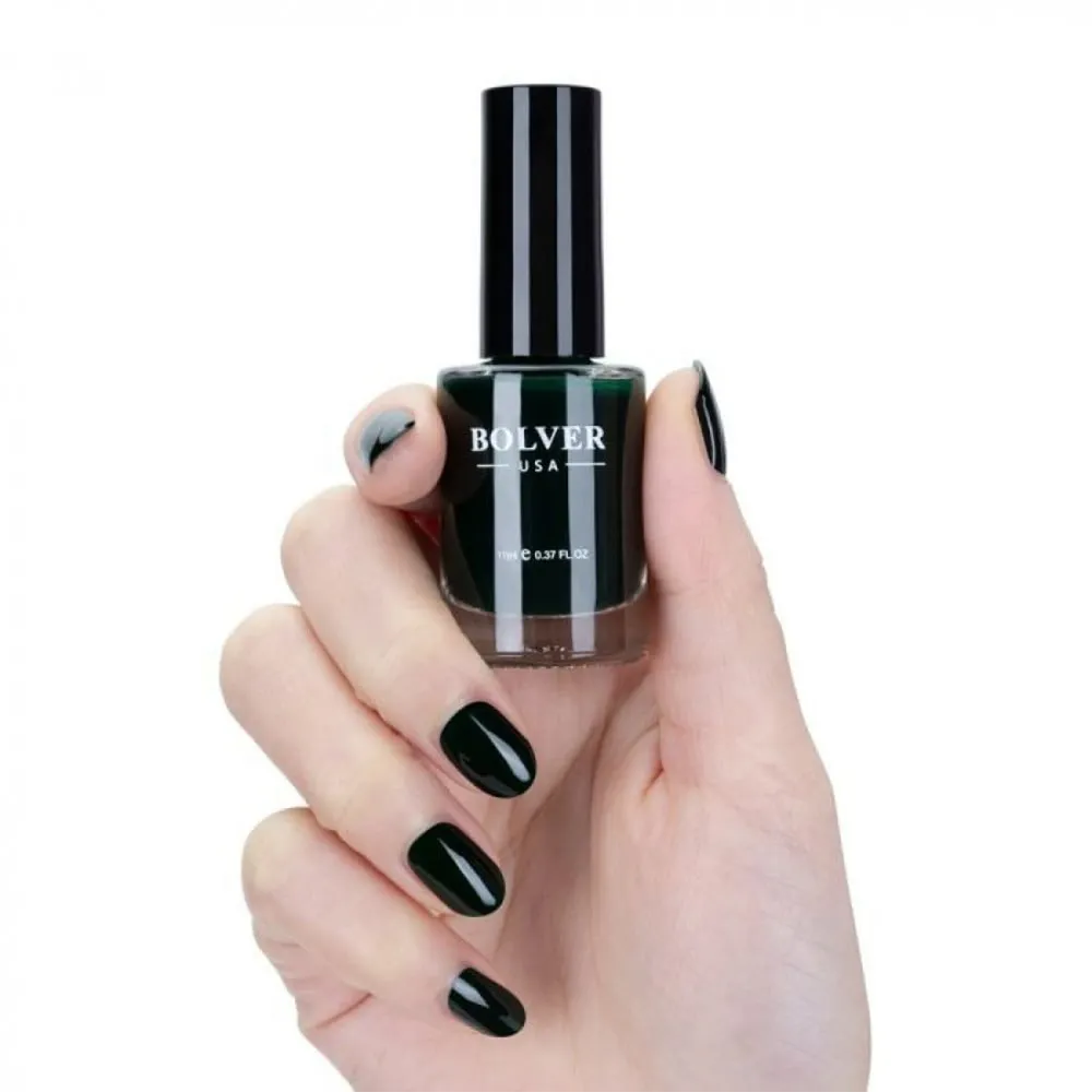 Bolver USA Nail Polish - 728 Deep Green  thumbnail 2
