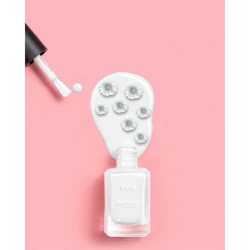Katia Breathable Nail Lacquer - K53 White (11 ml ) thumbnail 2