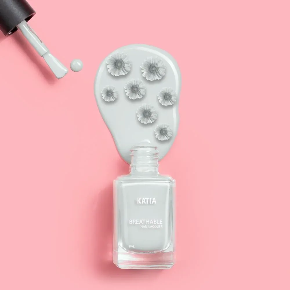 Katia Breathable Nail Lacquer - K57 Light Gray (11 ml ) thumbnail 2