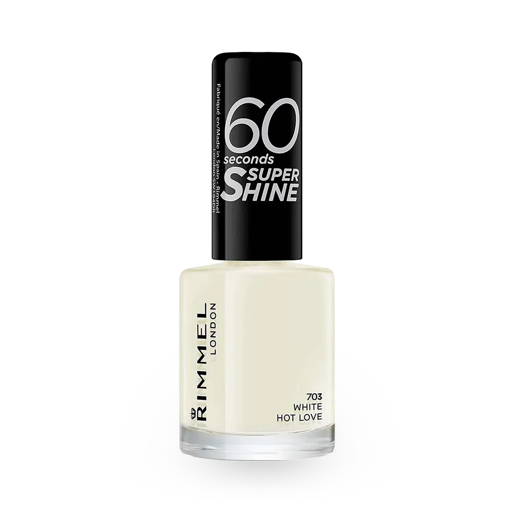 Rimmel London 60 Seconds Super Shine Nail Polish - 703 White Hot Love (8 ml) thumbnail 1