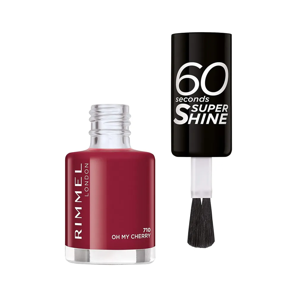 Rimmel London 60 Seconds Super Shine Nail Polish - 710 Oh My Cherry (8 ml) thumbnail 2