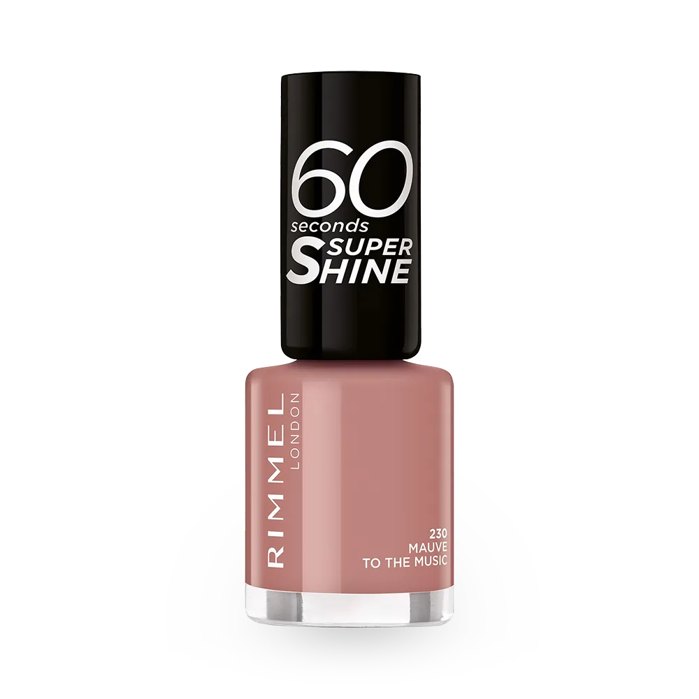 Rimmel London 60 Seconds Super Shine Nail Polish - 230 Mauve To The Music (8 ml) thumbnail 1