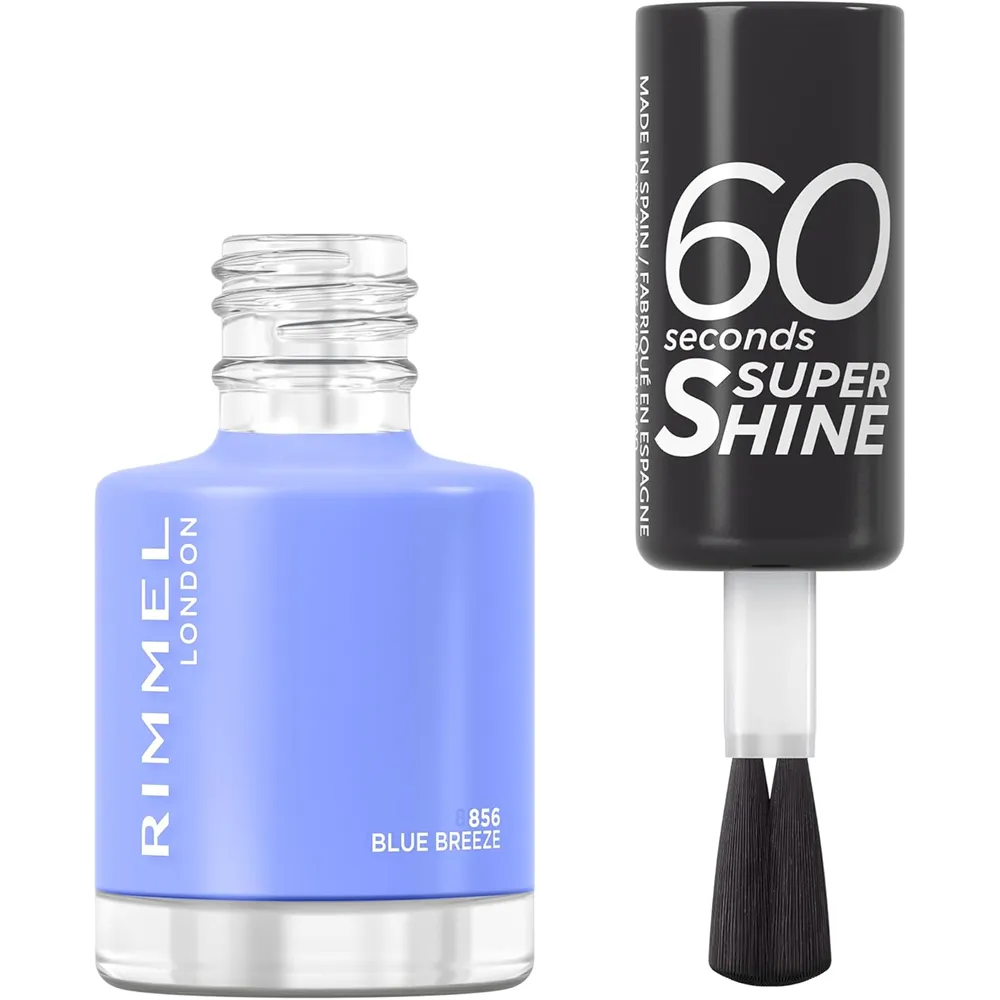 Rimmel London 60 Seconds Super Shine Nail Polish - 856 Blue Breeze (8 ml) thumbnail 2
