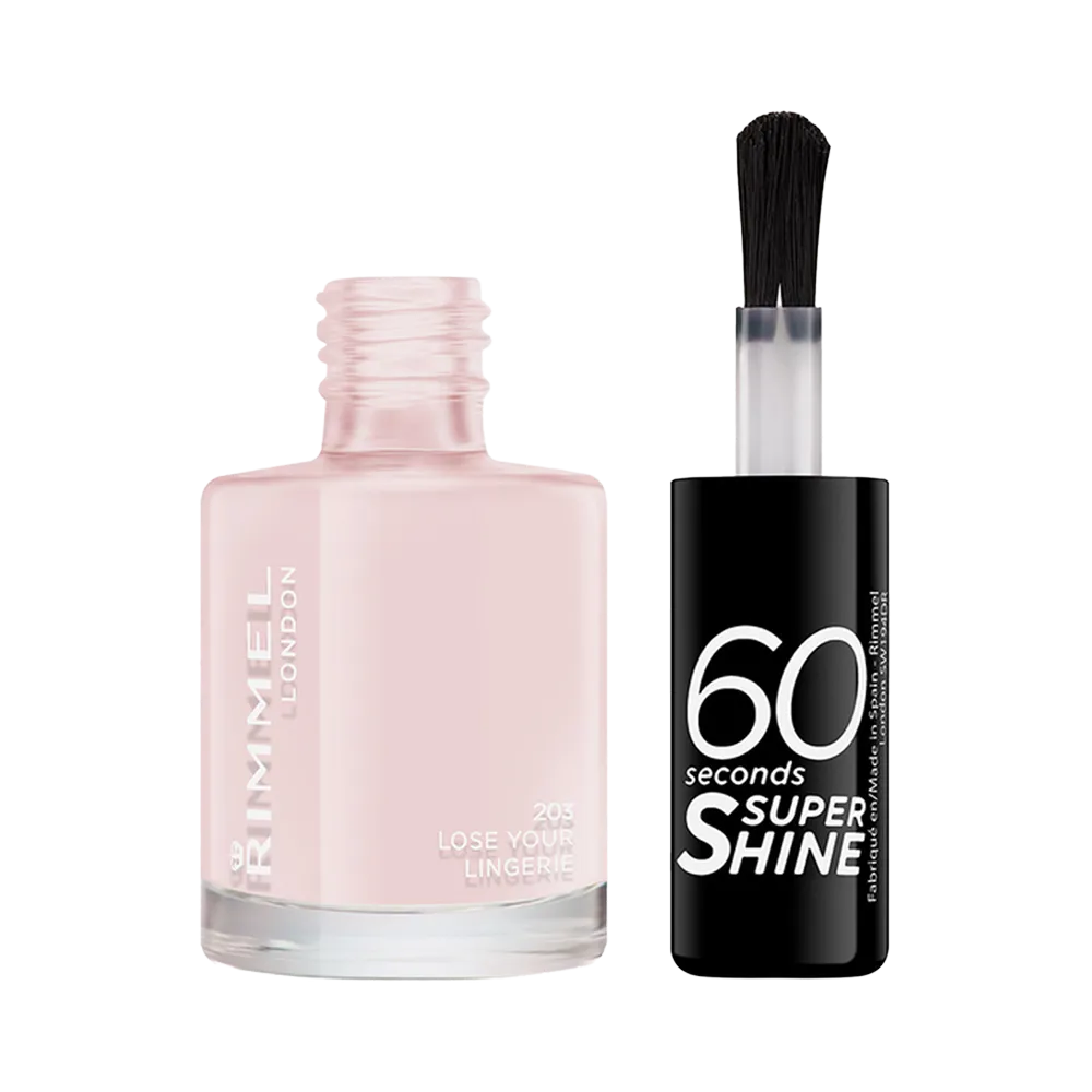 Rimmel London 60 Seconds Super Shine Nail Polish - 203 Lose Your Lingerie (8 ml) thumbnail 2