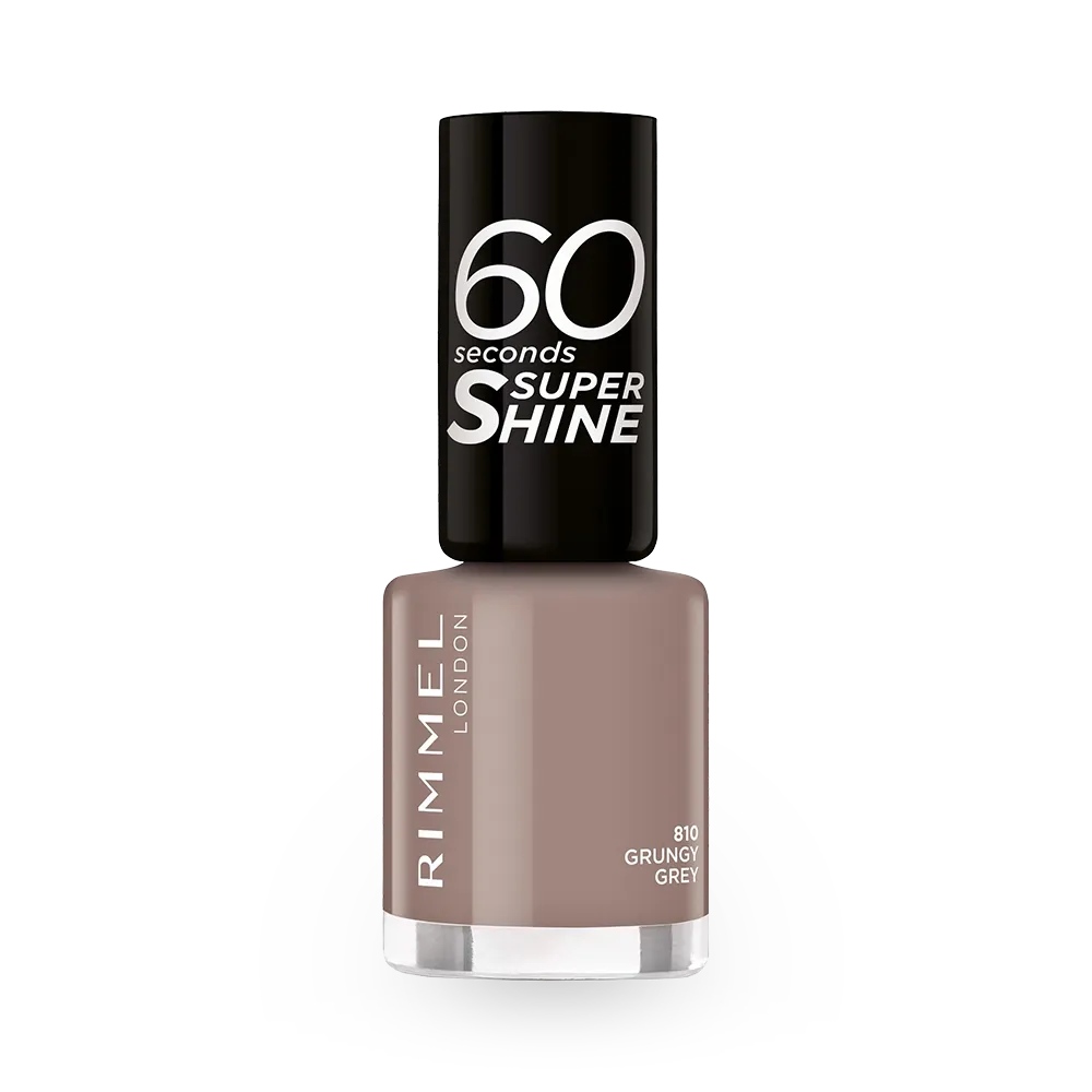 Rimmel London 60 Seconds Super Shine Nail Polish - 810 Grungy Grey (8 ml) thumbnail 1