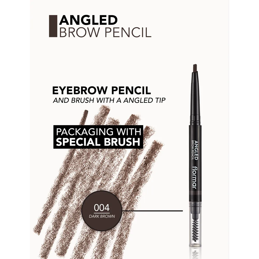 Flormar Angled Brow Pencil - 004 Dark Brown (6.16 g) thumbnail 3