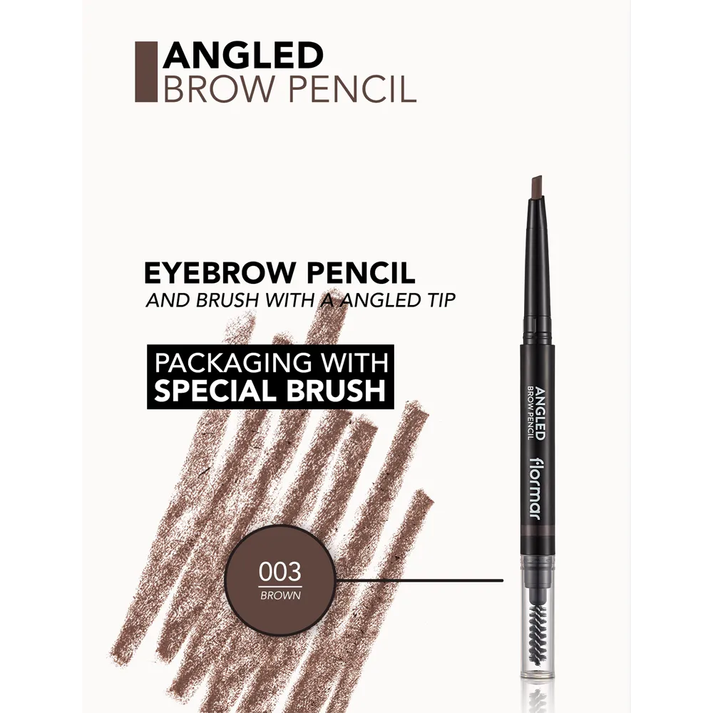 Flormar Angled Brow Pencil - 003 Brown (6.16 g) thumbnail 3