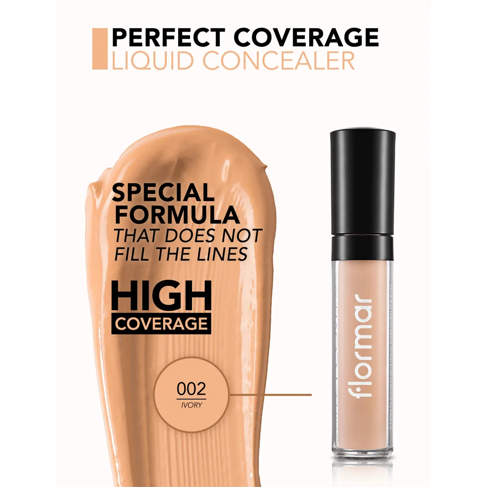 Flormar Perfect Coverage Liquid Concealer - 002 Ivory (5 ml) thumbnail 3