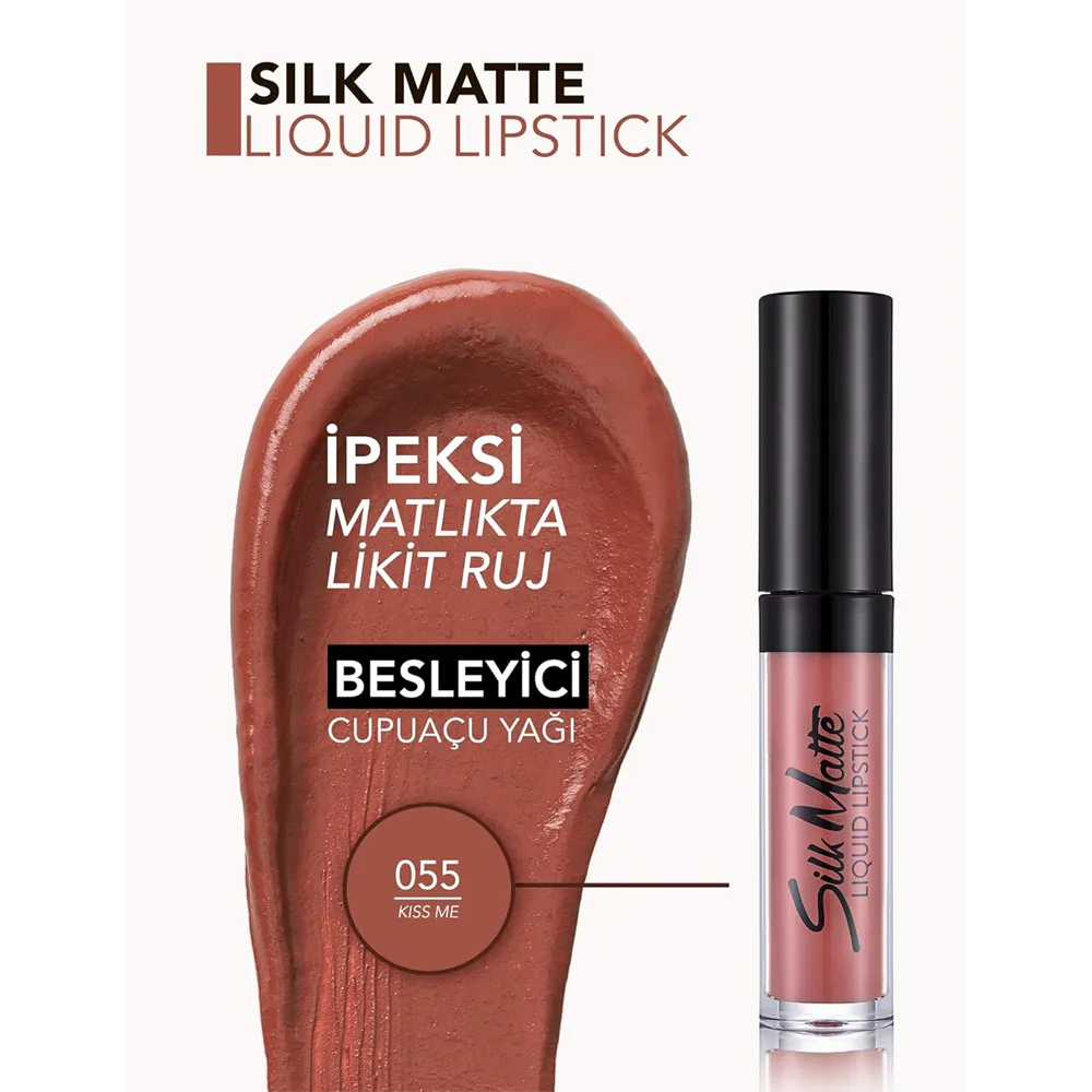 Flormar Silk Matte Liquid Lipstick - 055 Kiss Me thumbnail 2