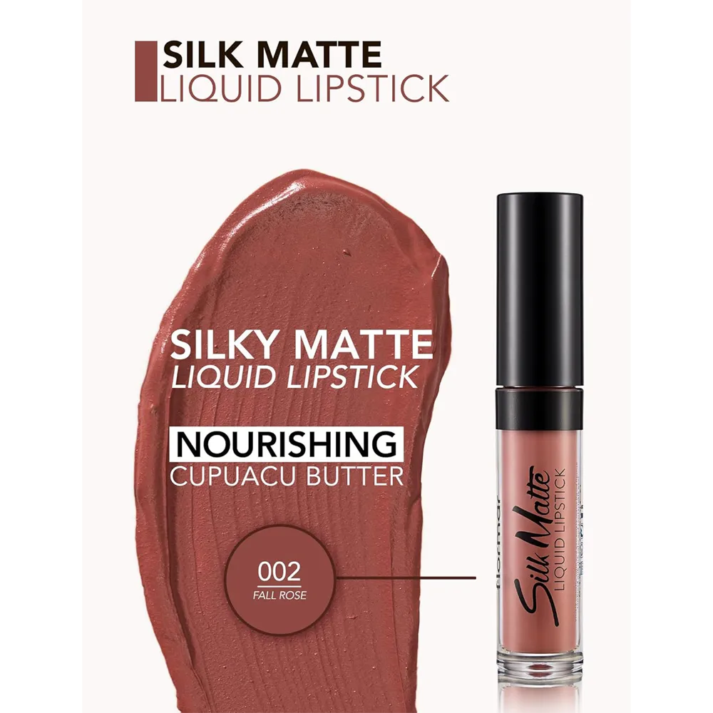 Flormar Silk Matte Liquid Lipstick - 002 Fall Rose thumbnail 2