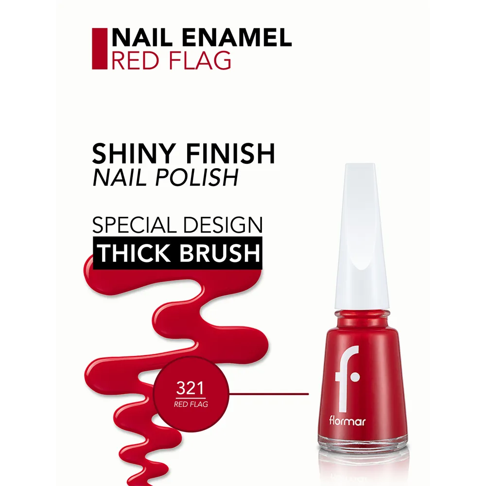 Flormar Nail Enamel - 321 Red Flag New (11 ml) thumbnail 2