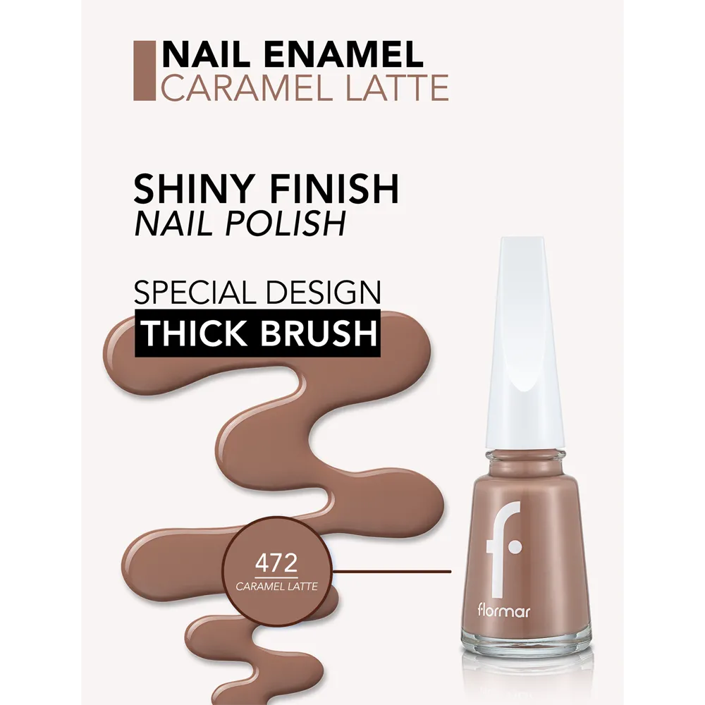 Flormar Nail Enamel - 472 Caramel Latte New (11 ml) thumbnail 3