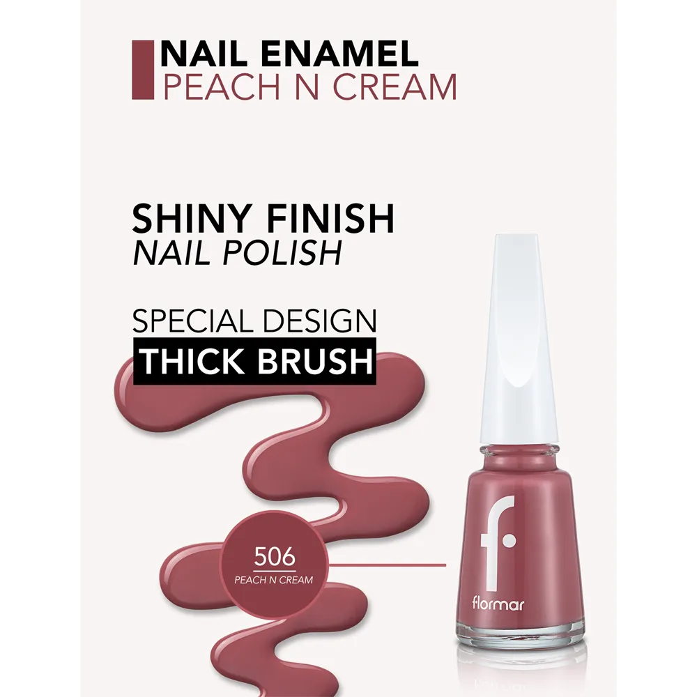 Flormar Nail Enamel - 506 Peach N Cream New (11 ml) thumbnail 3