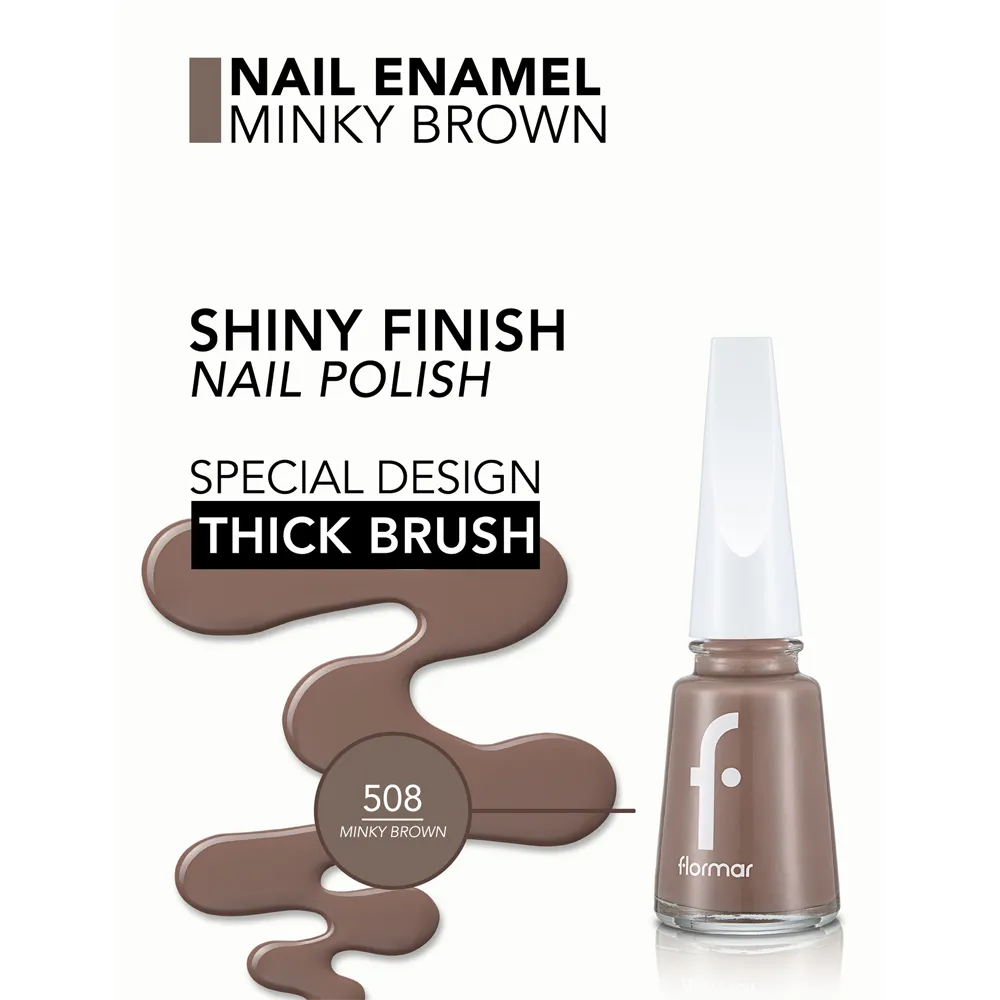 Flormar Nail Enamel - 508 Minky Brown New (11 ml) thumbnail 3