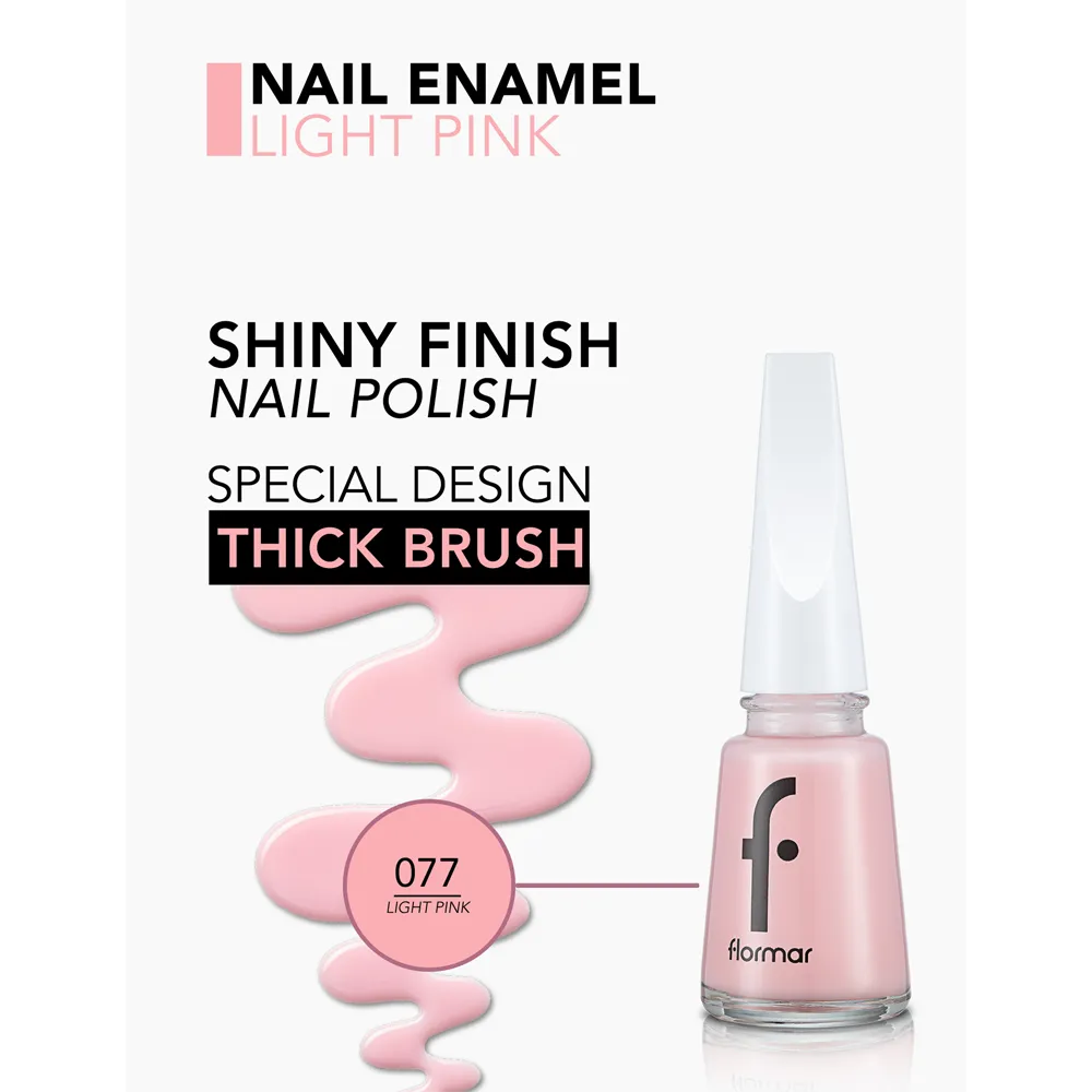 Flormar Nail Enamel - 077 Light Pink New (11 ml) thumbnail 2