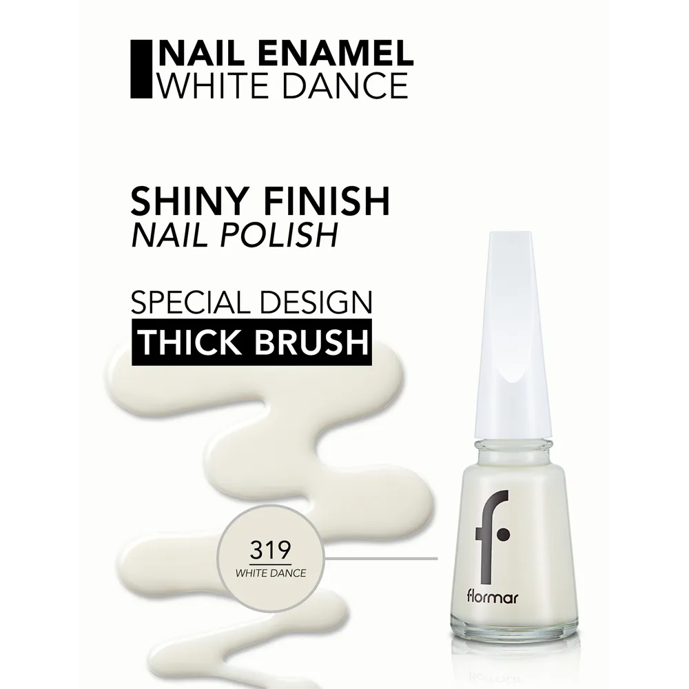 Flormar Nail Enamel - 319 White Dance New (11 ml) thumbnail 2