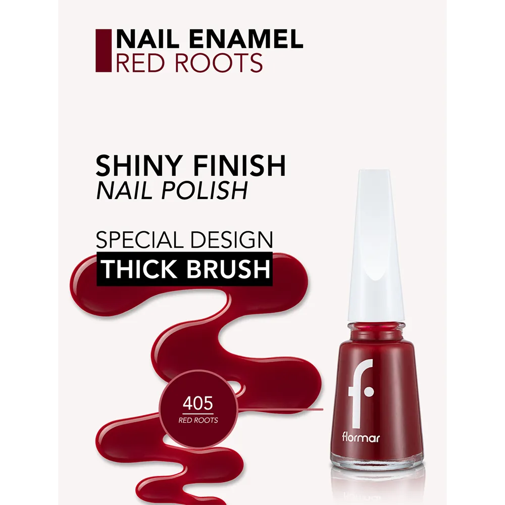 Flormar Nail Enamel - 405 Red Roots New (11 ml) thumbnail 3