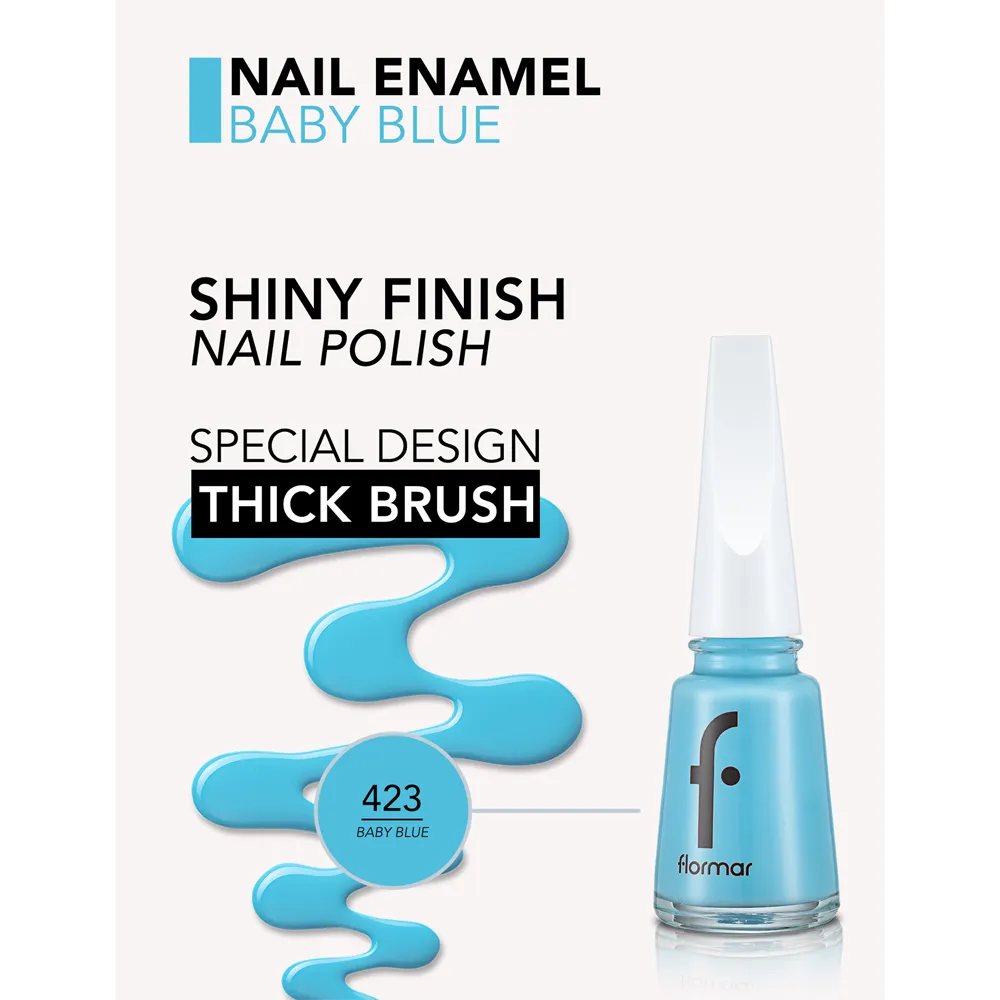 Flormar Nail Enamel - 423 Baby Blue New (11 ml) thumbnail 3
