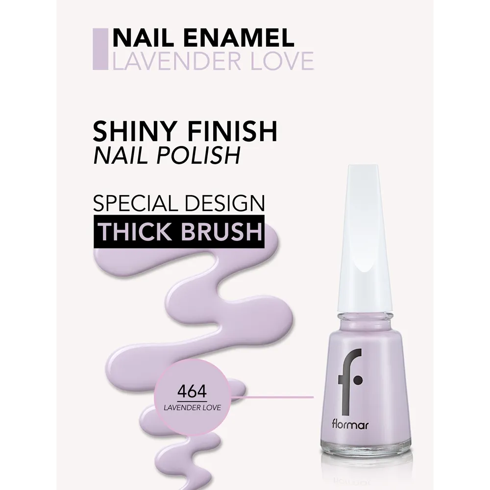Flormar Nail Enamel - 464 Lavender Love New (11 ml) thumbnail 3
