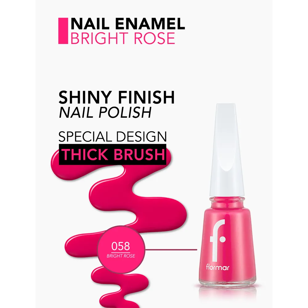 Flormar Nail Enamel - 058 Bright Rose New (11 ml) thumbnail 3