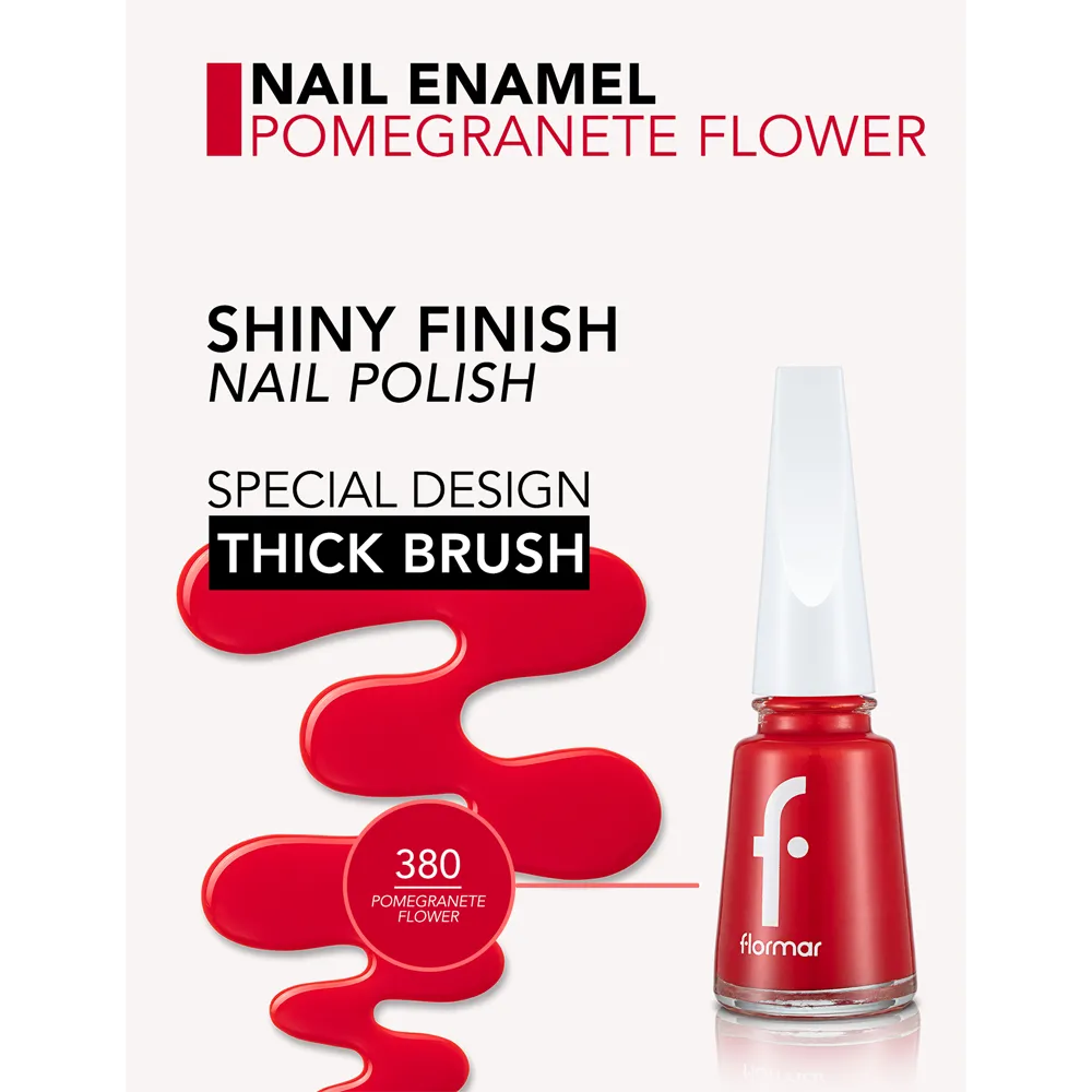 Flormar Nail Enamel - 380 Pomegrante Flowr New (11 ml) thumbnail 2