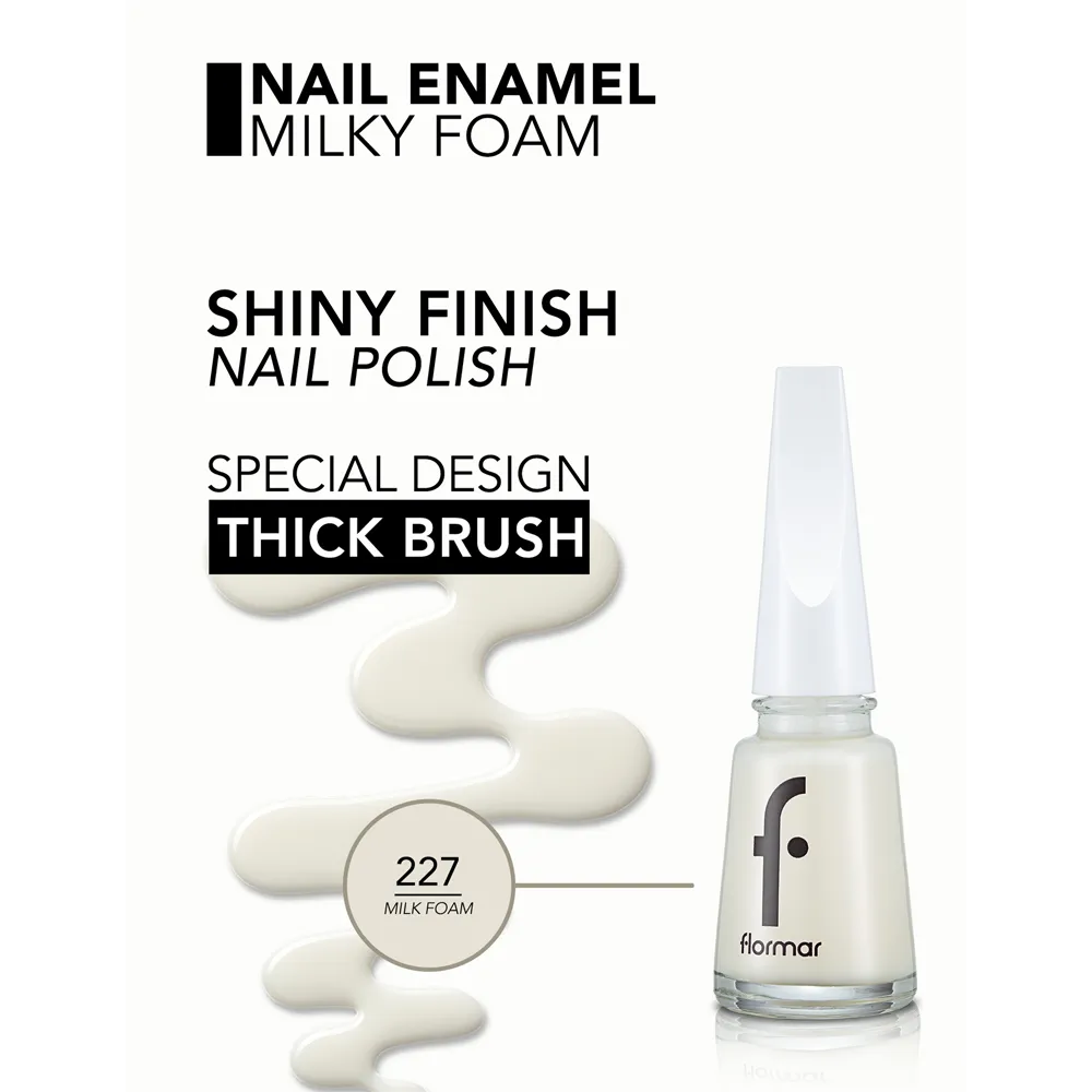 Flormar Nail Enamel - 227 Milk Foam New (11 ml) thumbnail 2