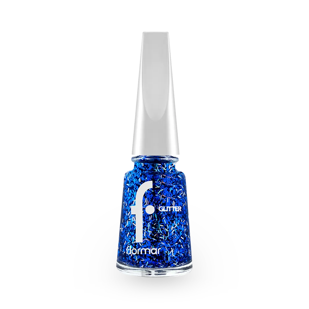 Flormar Glitter Nail Enamel - GL07 Sapphire Shine (11 ml) thumbnail 1