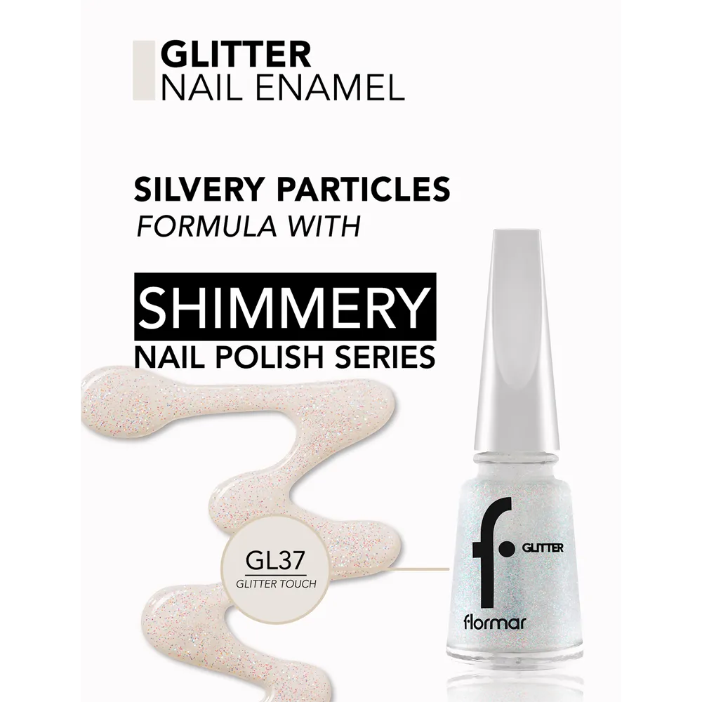 Flormar Glitter Nail Enamel - GL37 Glitter Touch (11 ml) thumbnail 2