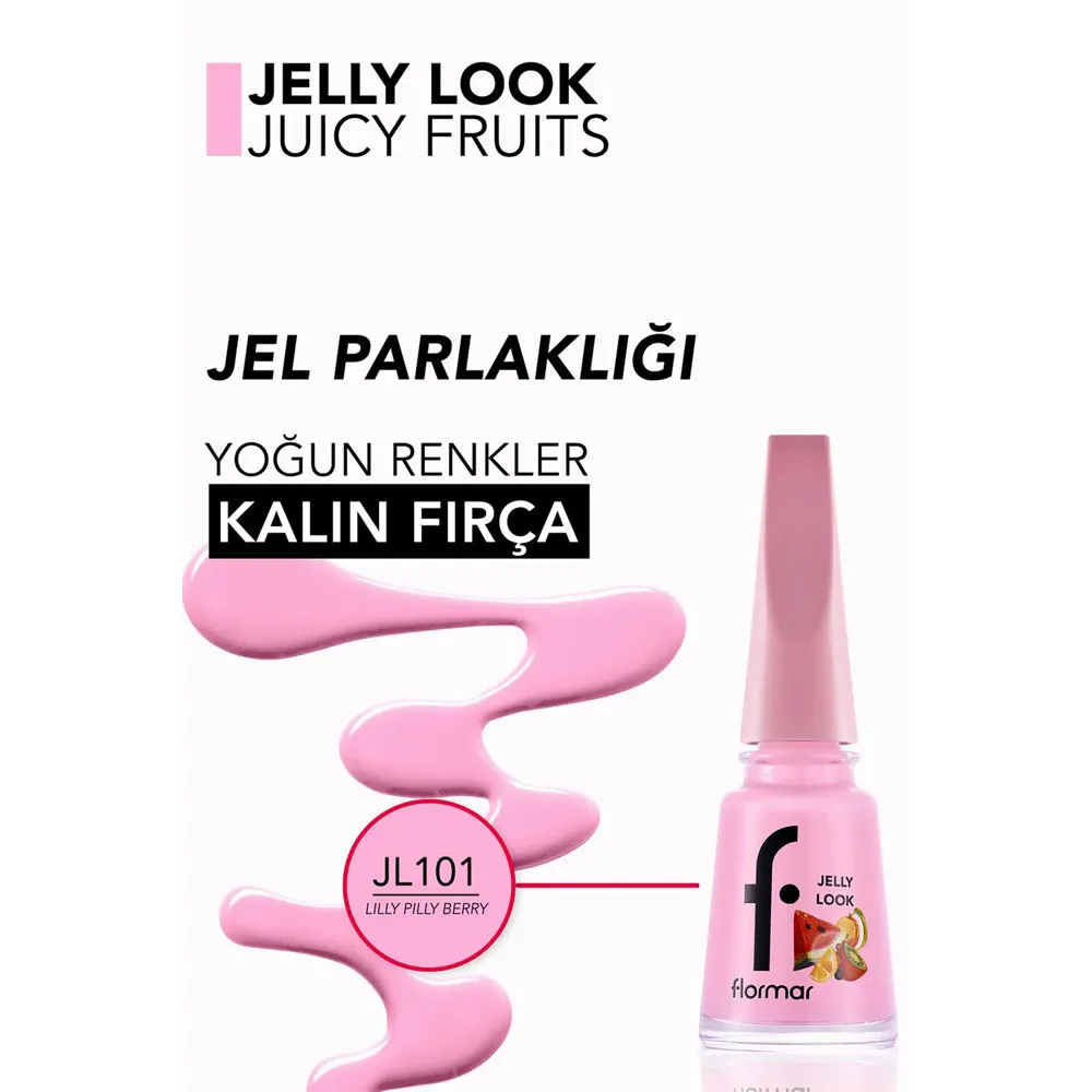 Flormar Jelly Look Nail Enamel - JL101 Lilly Pilly Berry (11 ml) thumbnail 2