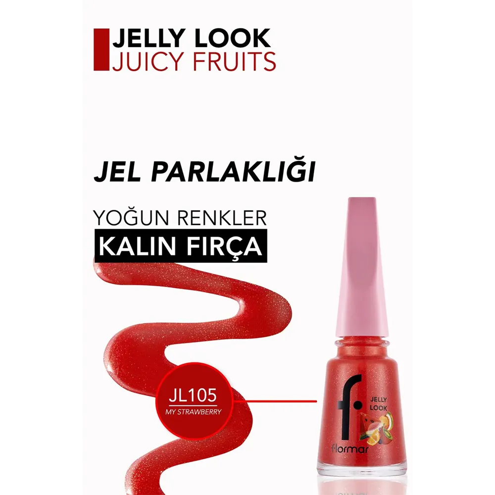 Flormar Jelly Look Nail Enamel - JL105 My Strawberry (11 ml) thumbnail 2