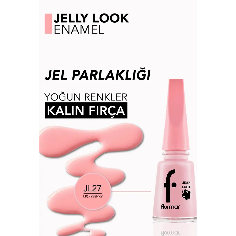 Flormar Jelly Look Nail Enamel - JL27 Milky Pink (11 ml) thumbnail 2