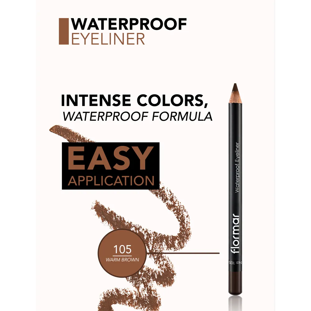 Flormar Waterproof Eyeliner - 105 Warm Brown (4.45 g) thumbnail 2
