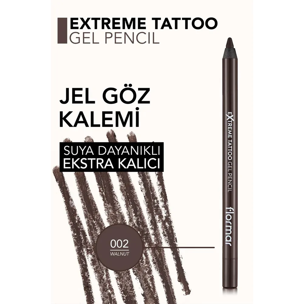 Flormar Extreme Tattoo Gel Pencil - 002 Walnut (1.2 g) thumbnail 3