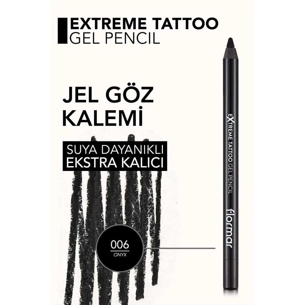 Flormar Extreme Tattoo Gel Pencil - 006 Onyx (1.2 g) thumbnail 3