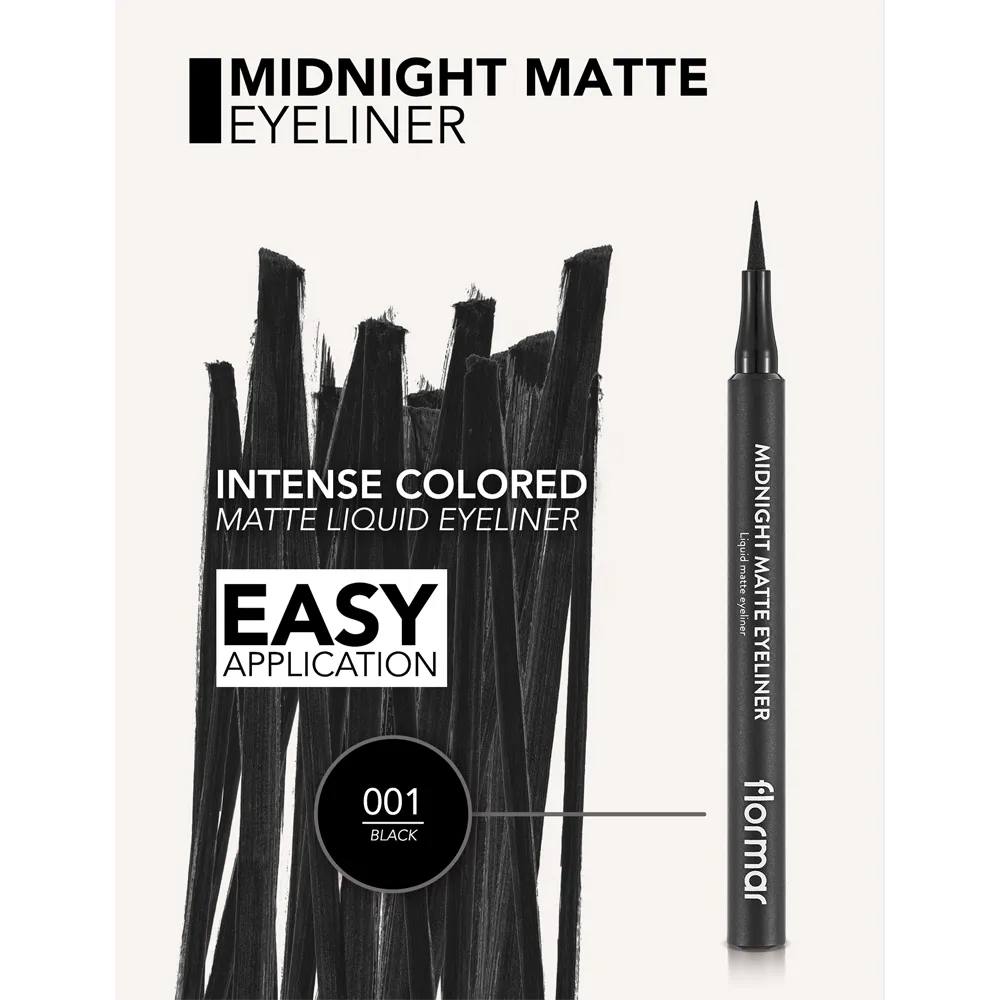 Flormar Midnight Matte Eyeliner - 001 Black (1.2 ml) thumbnail 3