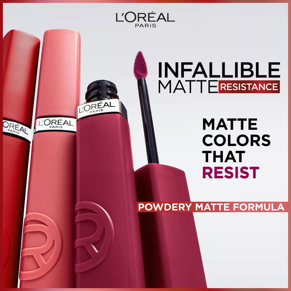 L’Oréal Paris Infallible Matte Resistance Liquid Lipstick - 600 First Kiss thumbnail 4