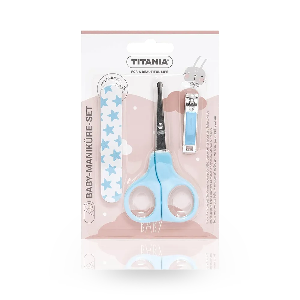 TITANIA ‎1296 B BOX Baby Manicure 3 Pieces Set - Blue thumbnail 1
