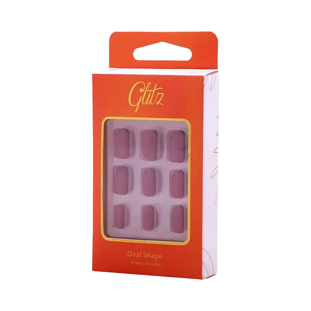 Glitz Self-Adhesive Press On Nails Oval - 4 Matte Flesh thumbnail 2