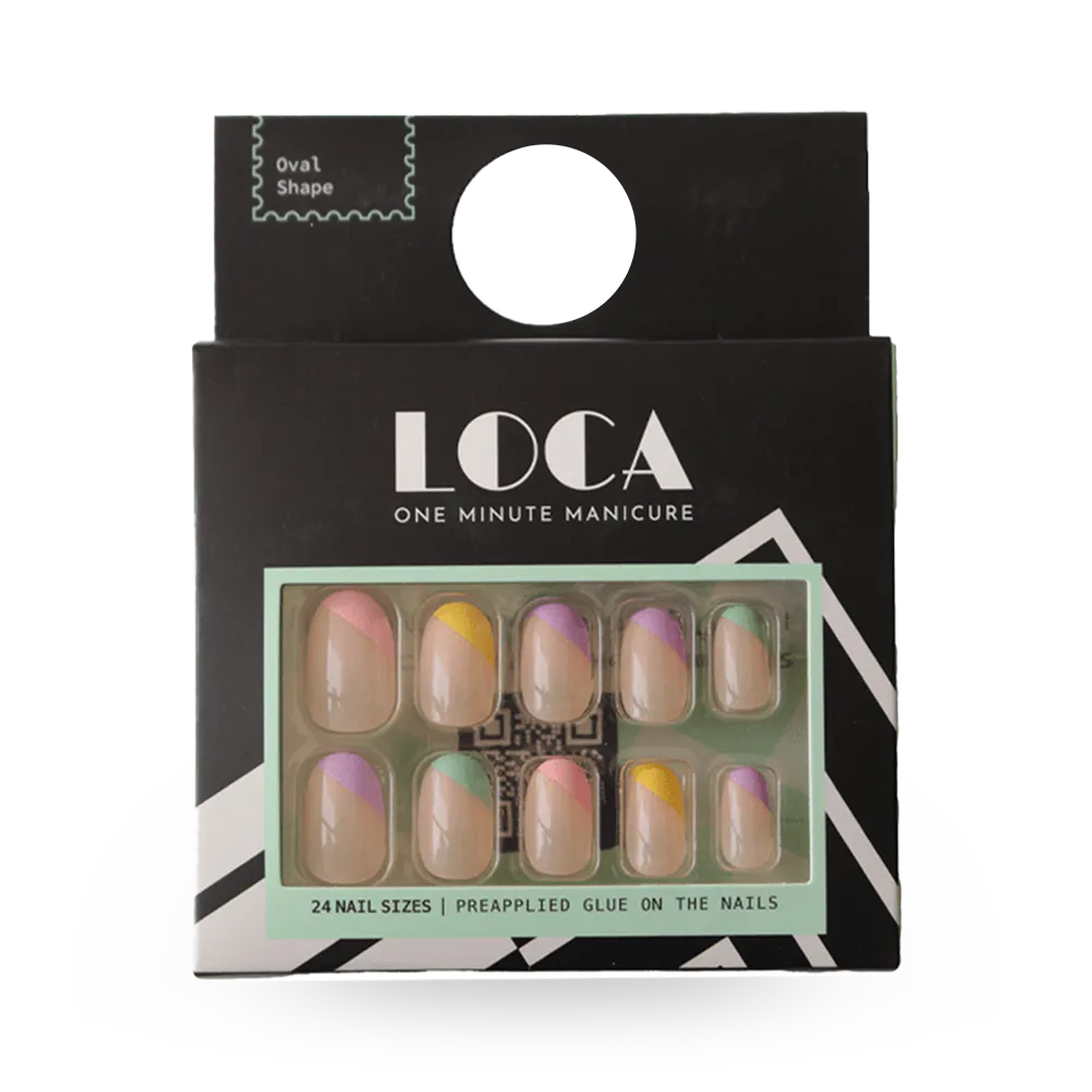 LOCA Press On Nails French Colours Oval Shape - T2 (24 pcs) thumbnail 1