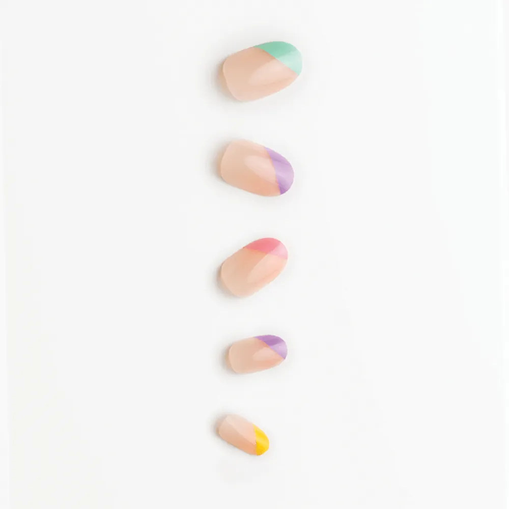 LOCA Press On Nails French Colours Oval Shape - T2 (24 pcs) thumbnail 2