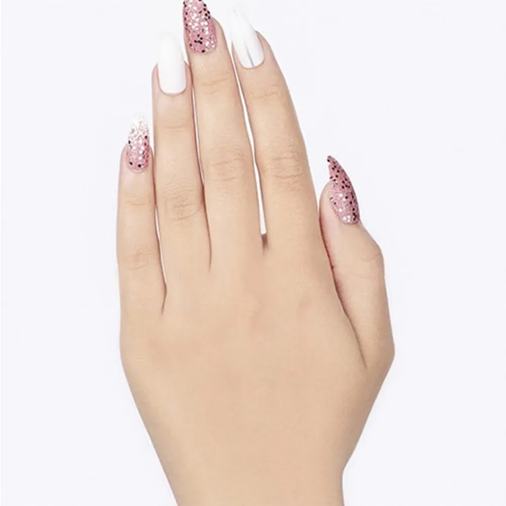 LOCA Self-Adhesive False Nails Stiletto Shape - S2 Pink And Gold Glitter (24 pcs) thumbnail 5