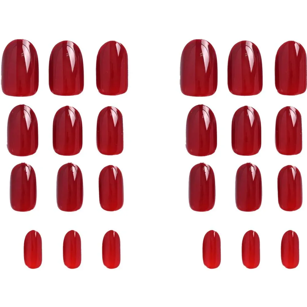 KATIA Press On Gel Nail Oval Shape - 24 Shiny Burgundy (24 pcs) thumbnail 4