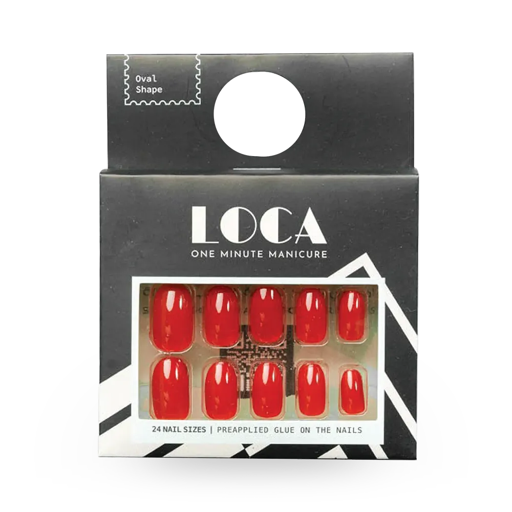 LOCA Press On Nails Oval Shape - 21 Red thumbnail 1