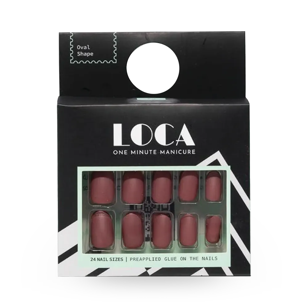 LOCA Press On Nails Oval Shape - 09 Matte Mauve thumbnail 1
