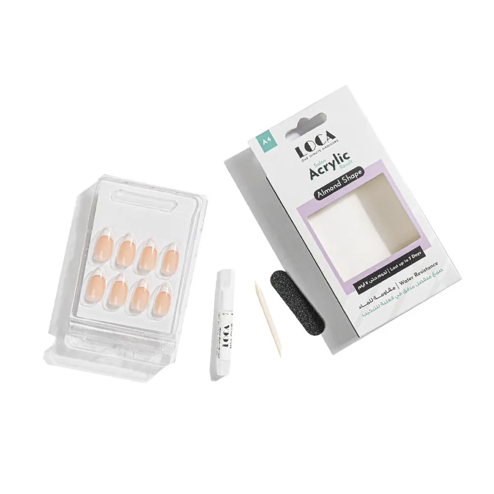 LOCA Acrylic Nails Almond Shape - A4 Natural French thumbnail 2