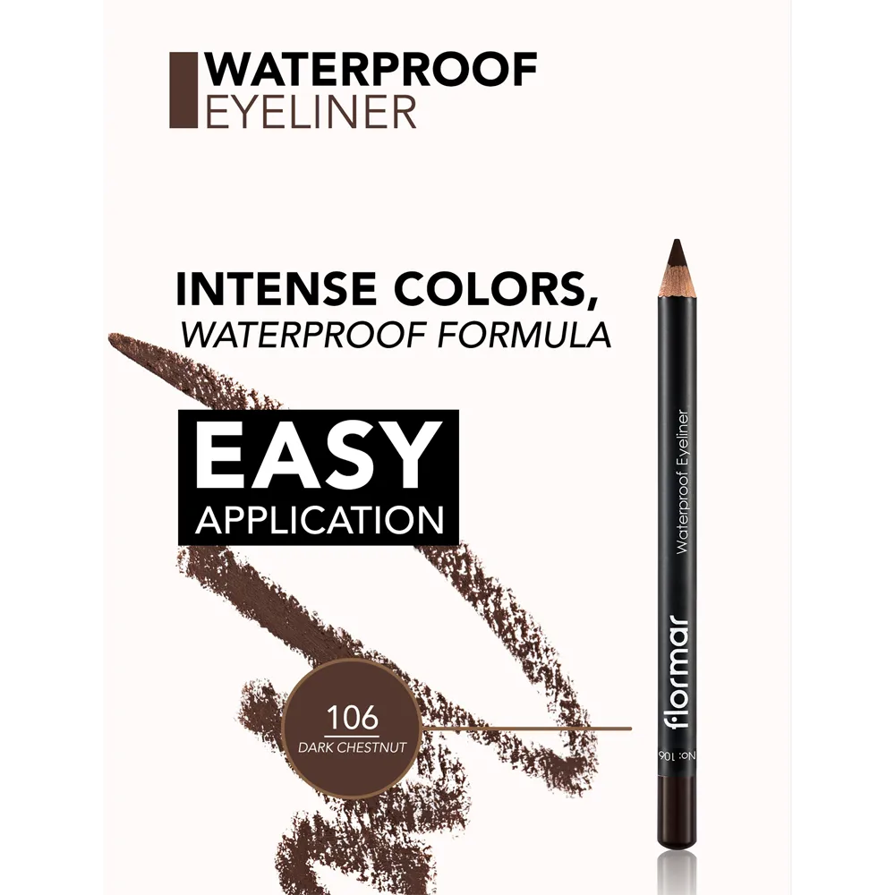 Flormar Waterproof Eyeliner Pencil - 106 Dark Chestnut (4.45 g) thumbnail 3